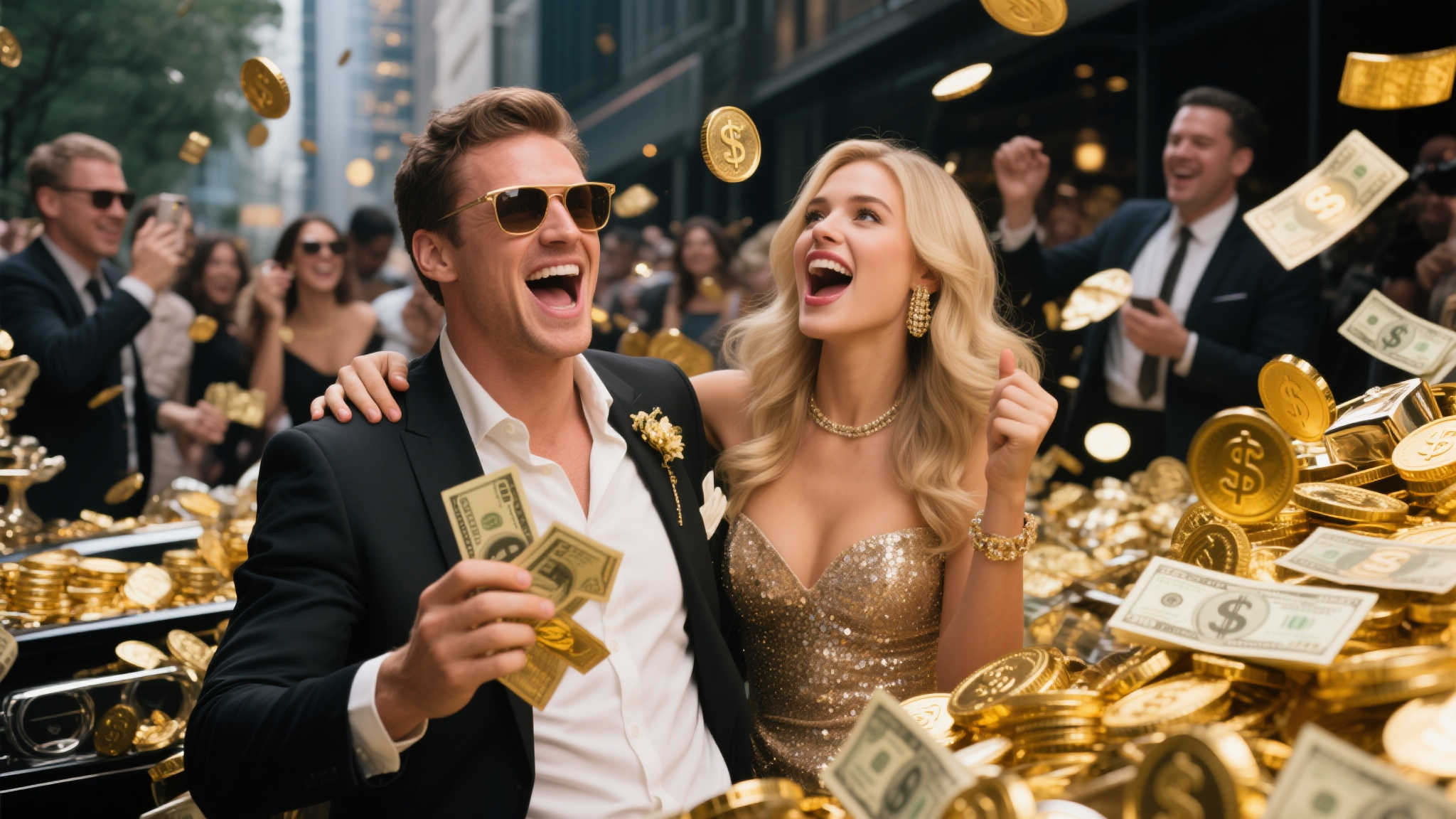 男子中奖7881万高调晒富，警察女友用现金当纸巾引争议