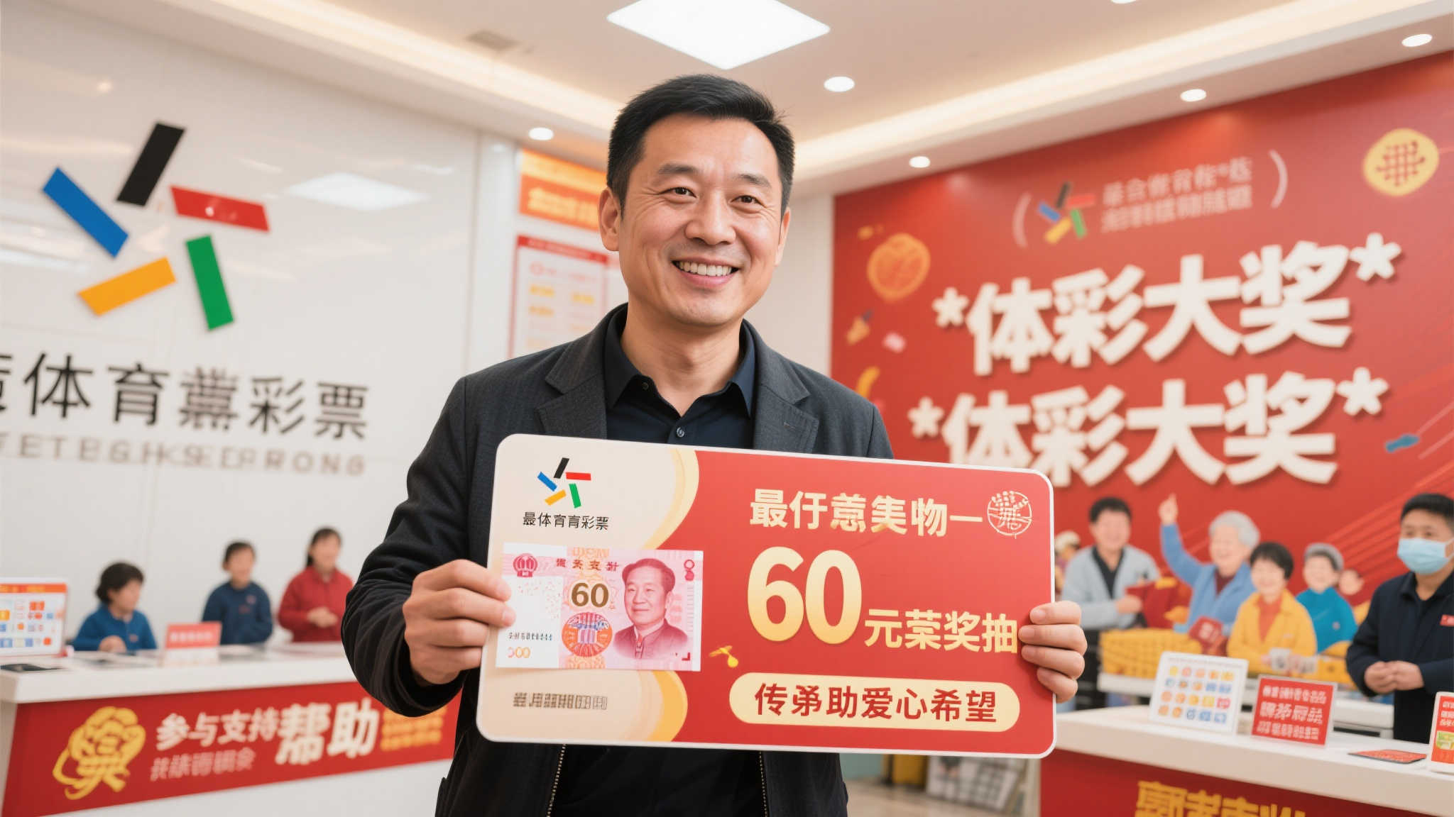 男子60元刮彩票喜中百万大奖,家人齐聚共享兑奖喜悦 正如这位男子的经历一样,他的60元不仅带