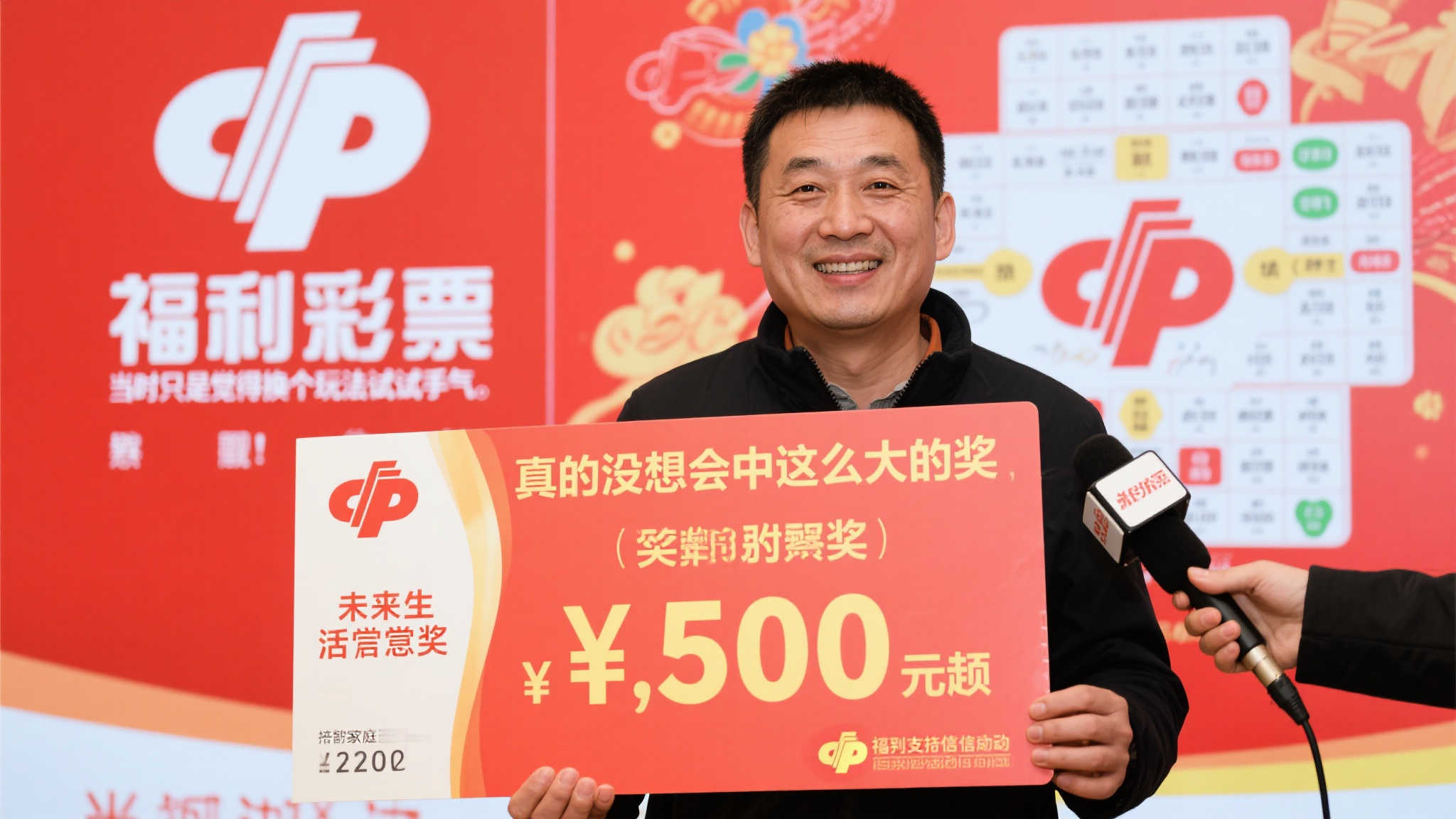 他在接受采访时表示：“真的没想到会中这么