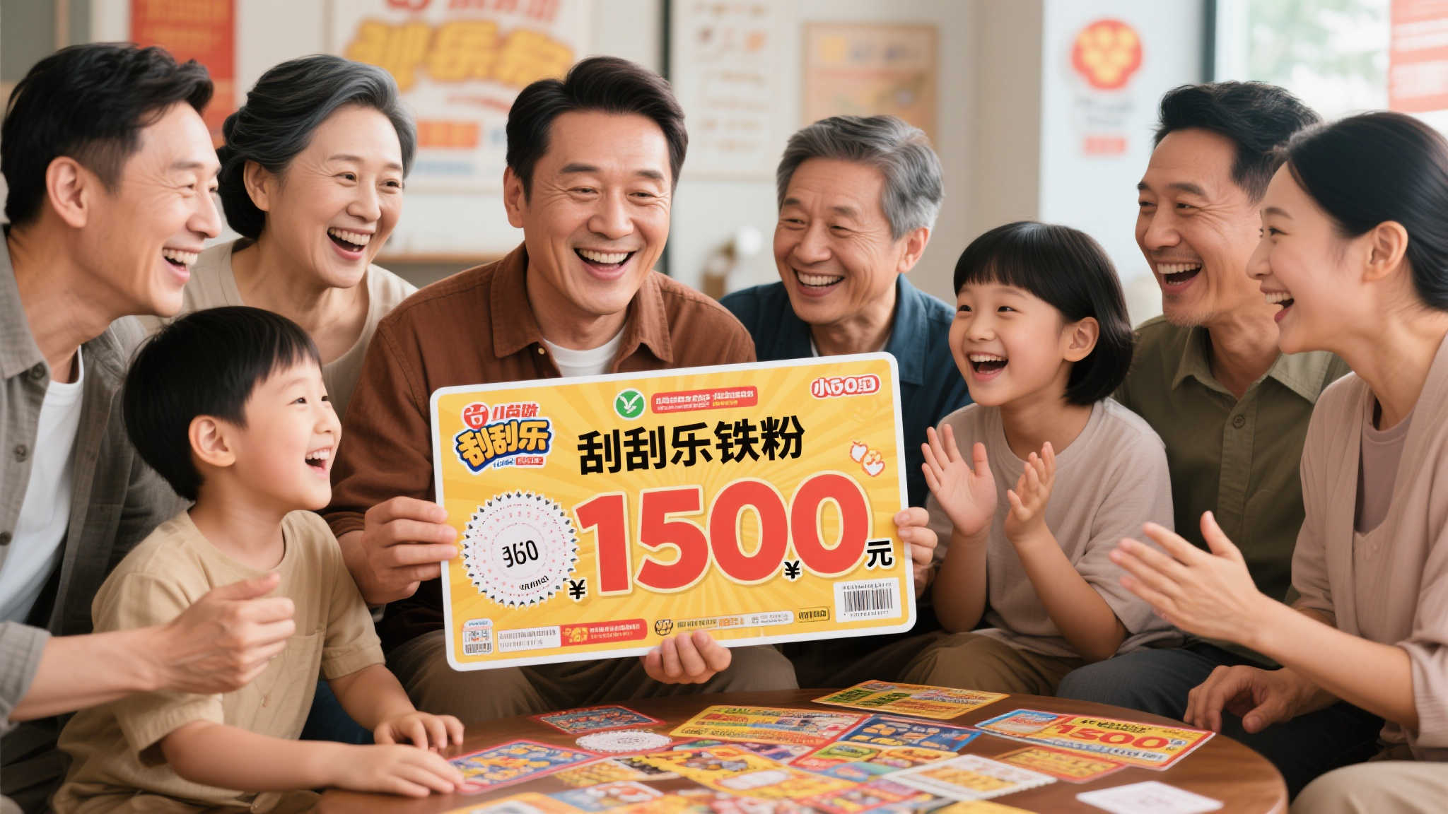 想象一下，和家人围坐在一起，手持刮刮乐彩