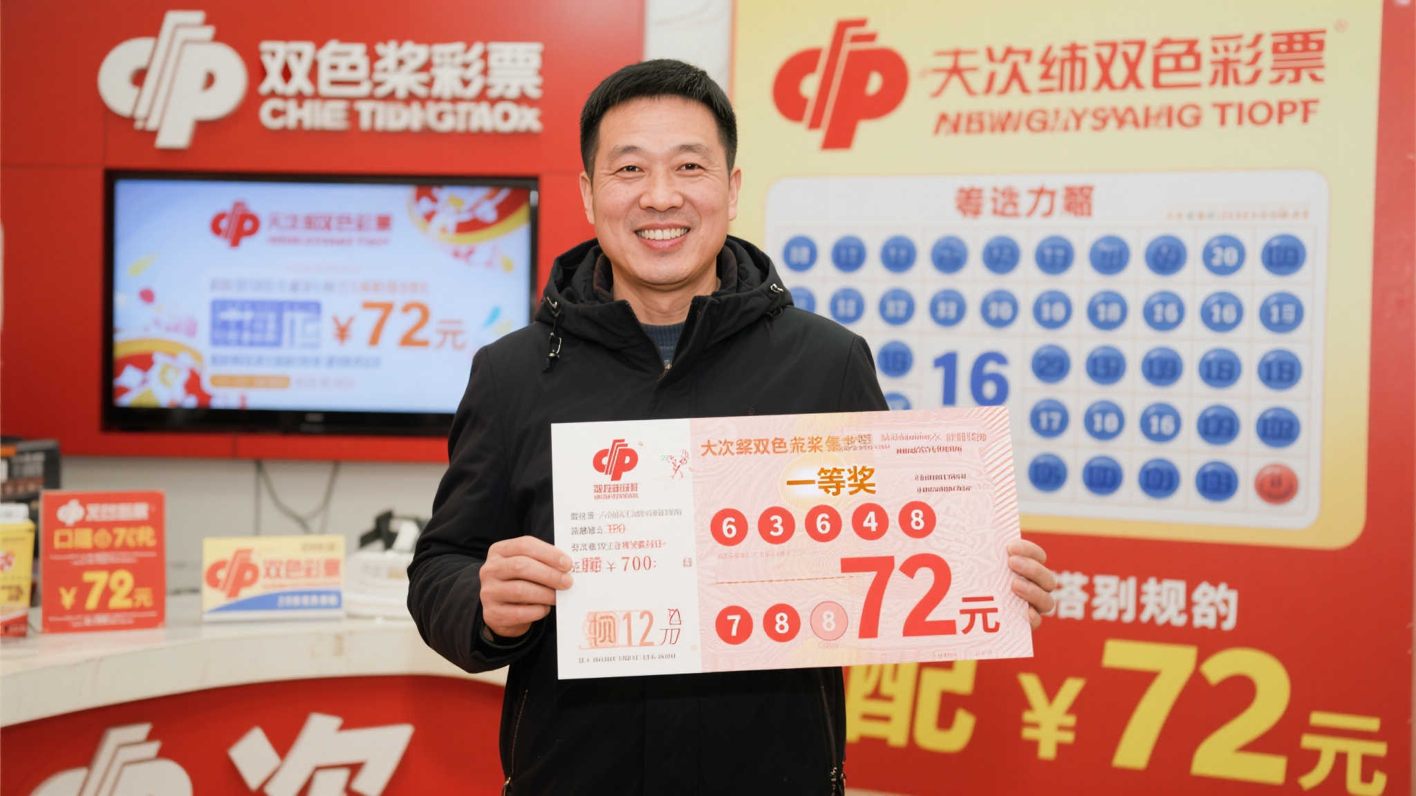 在这次中奖的投注中，他一共选择了6个红球