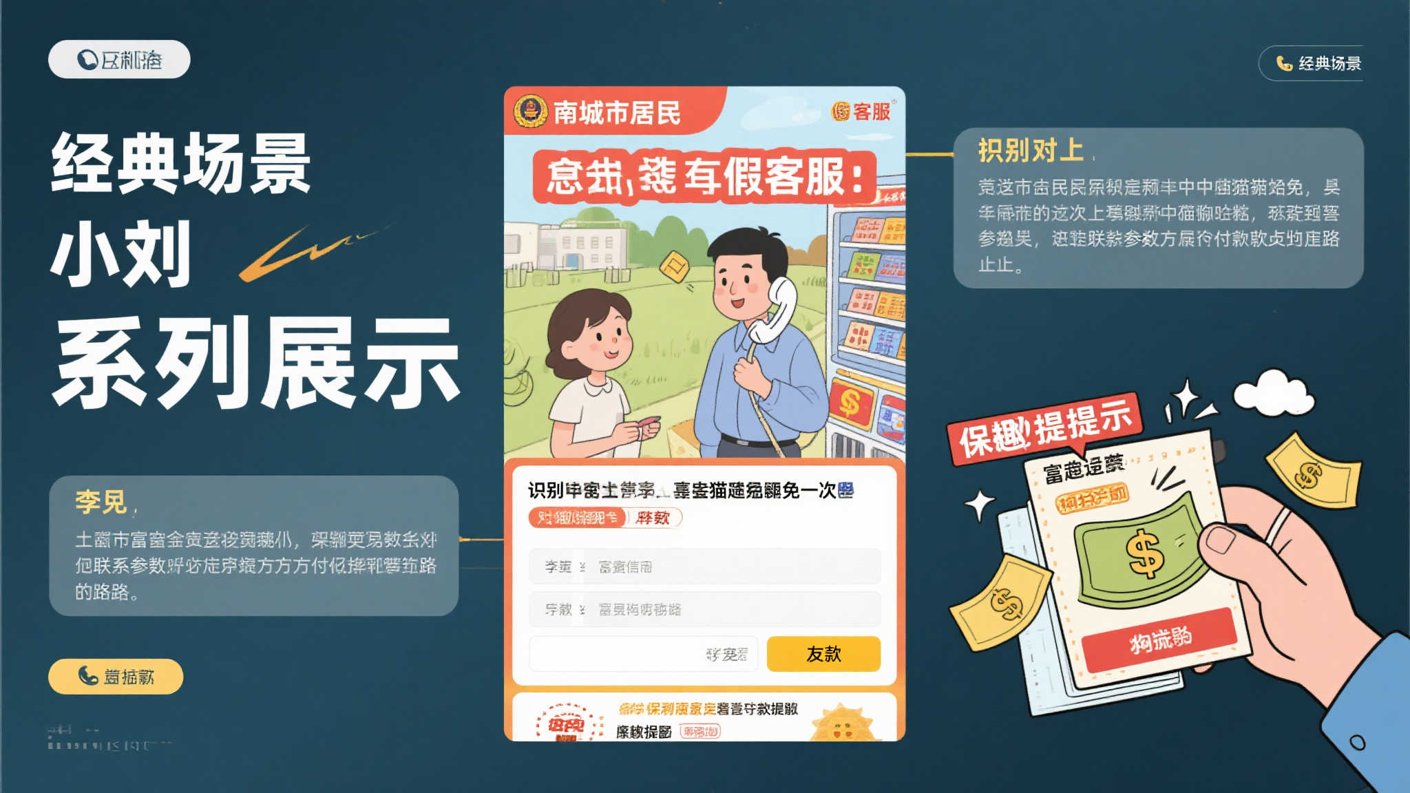 首创!反诈漫画登上福利彩票票面 例如一款经典情景展示系列 某市居民小刘曾