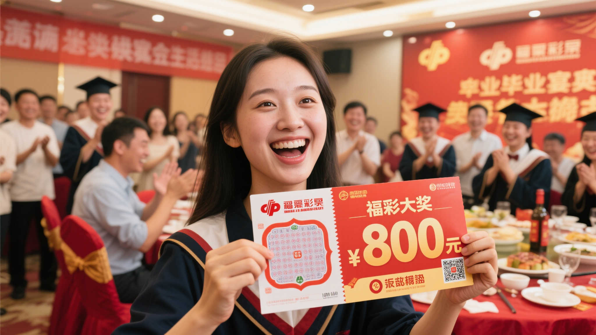 惊喜连连!女子升学宴上刮福彩喜中80万大奖! 惊喜连连!女子升学宴上刮福彩喜中80万大奖!