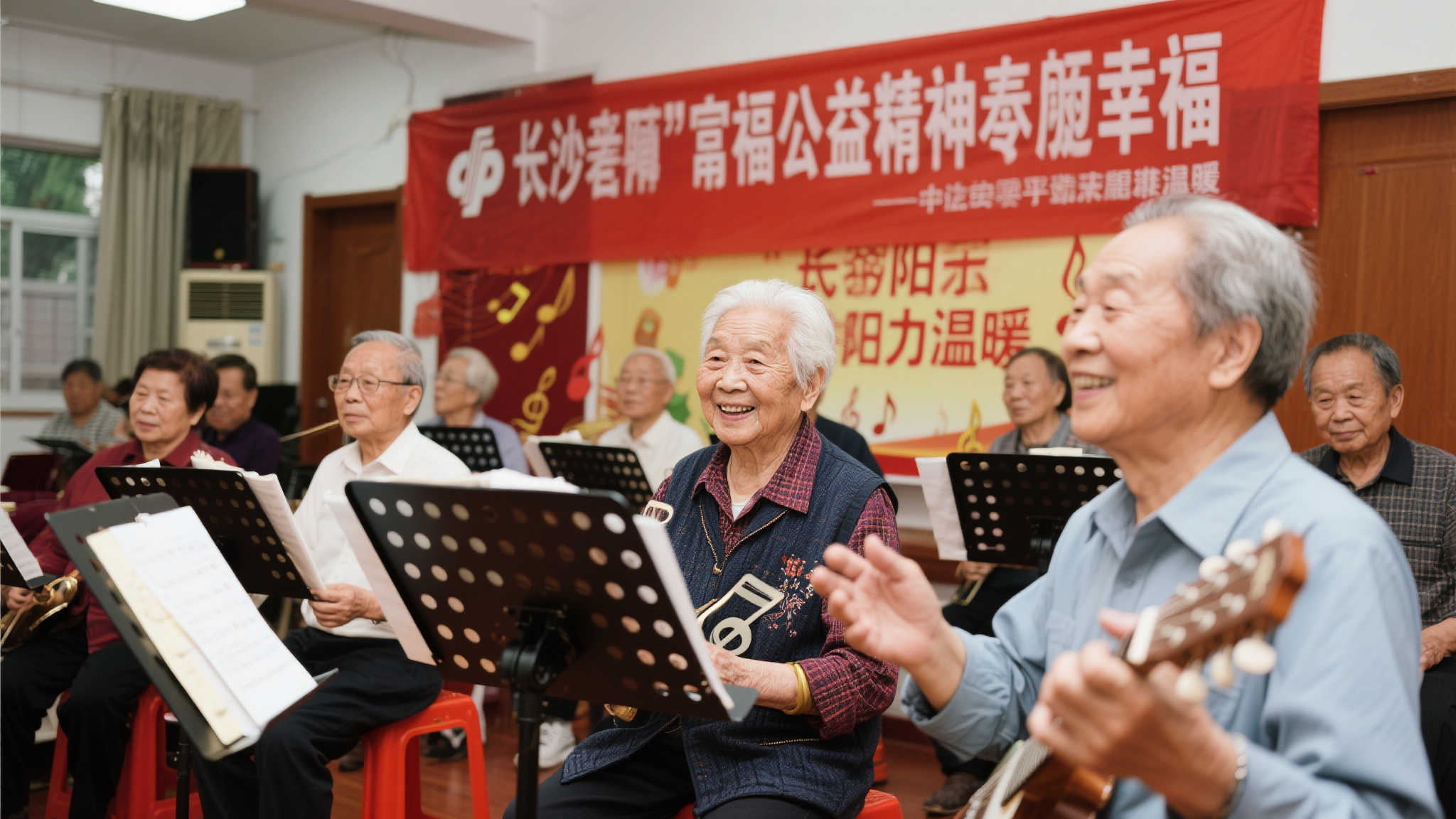 长沙福彩助力圆梦 音乐点亮夕阳人生 最美不过夕阳红,音符飞扬,更添温暖。长沙